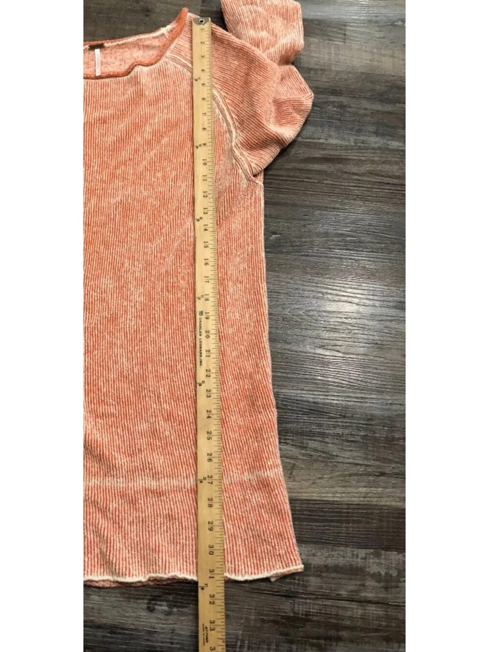 Free People Womens Small Lenox Tunic Sweater Orange Long Sleeve Oversize Raw Hem